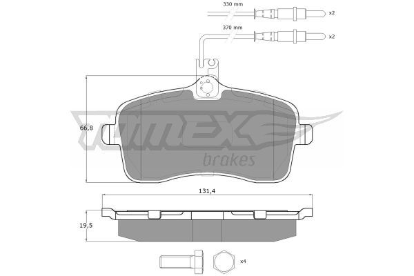 TOMEX BRAKES Piduriklotsi komplekt,ketaspidur TX 14-67